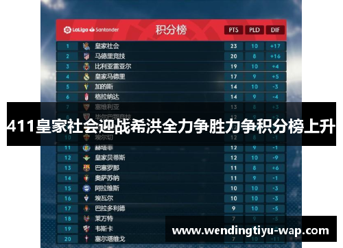 411皇家社会迎战希洪全力争胜力争积分榜上升